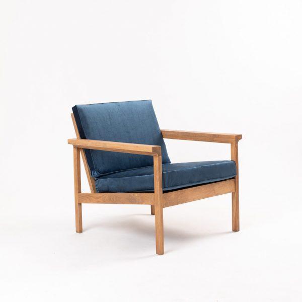 CUP OF TEA NASLONJAČ Z LJUBEZNIJO ŽAMET VINTAGE MODRA 