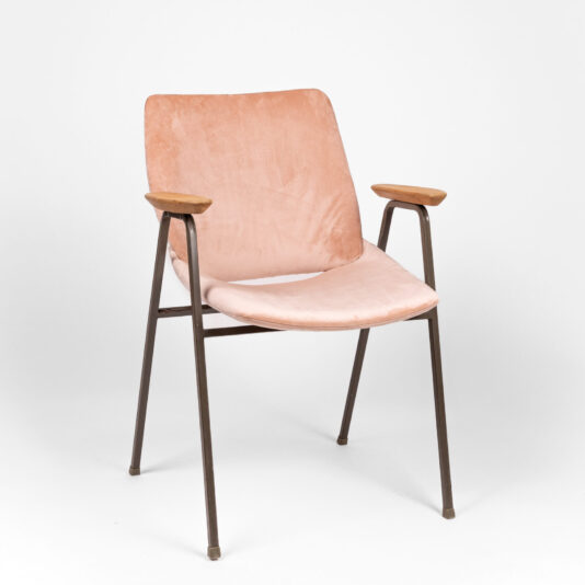 RELOVED ARMCHAIR CUP OF TEA VINTAGE PALE PINK VELVET